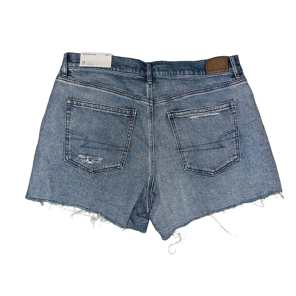 AE Strigid High-Waisted Relaxed Ripped Denim Short Size 14/32W NWT - Picture 8 of 11